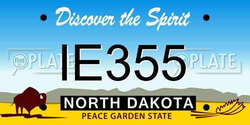 IE355 North Dakota License Plate