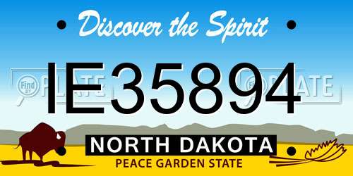 IE35894 North Dakota License Plate