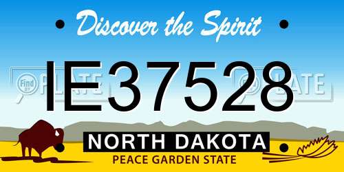 IE37528 North Dakota License Plate