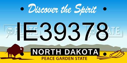 IE39378 North Dakota License Plate