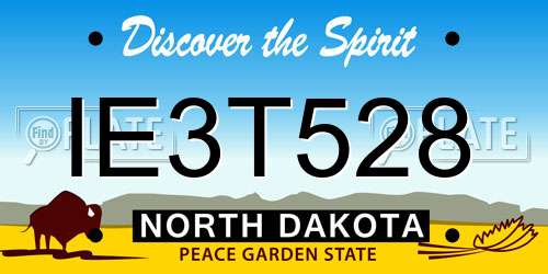 IE3T528 North Dakota License Plate