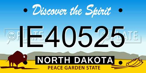 IE40525 North Dakota License Plate