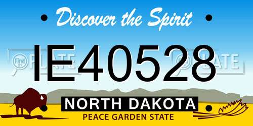 IE40528 North Dakota License Plate