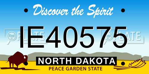 IE40575 North Dakota License Plate