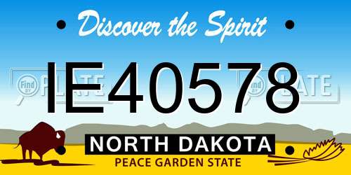 IE40578 North Dakota License Plate