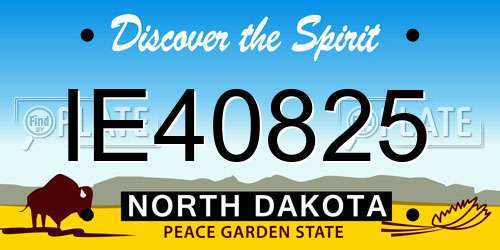 IE40825 North Dakota License Plate