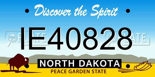 IE40828 North Dakota License Plate
