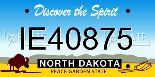 IE40875 North Dakota License Plate