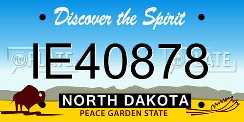 IE40878 North Dakota License Plate