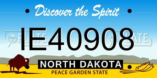 IE40908 North Dakota License Plate