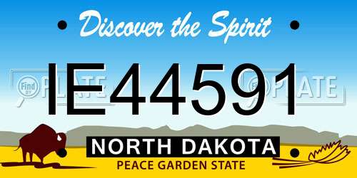 IE44591 North Dakota License Plate