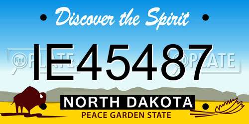 IE45487 North Dakota License Plate