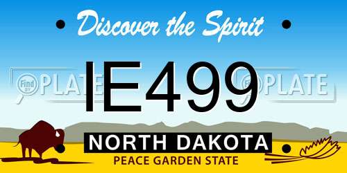 IE499 North Dakota License Plate