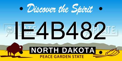 IE4B482 North Dakota License Plate