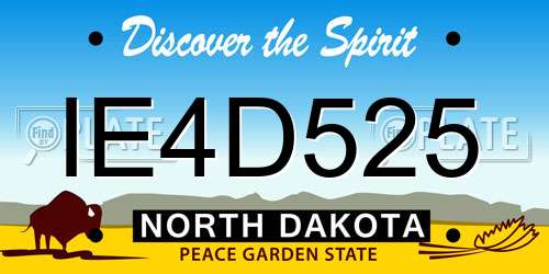 IE4D525 North Dakota License Plate