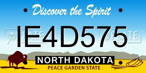 IE4D575 North Dakota License Plate