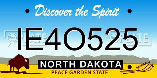 IE4O525 North Dakota License Plate
