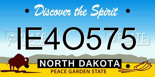 IE4O575 North Dakota License Plate