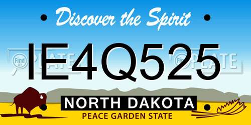 IE4Q525 North Dakota License Plate