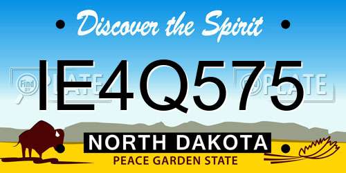 IE4Q575 North Dakota License Plate