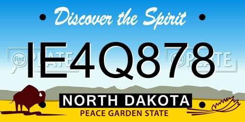 IE4Q878 North Dakota License Plate