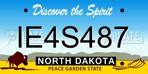 IE4S487 North Dakota License Plate