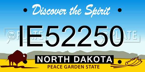 IE52250 North Dakota License Plate