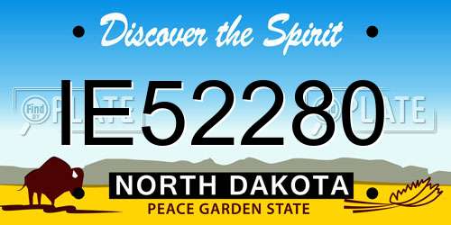 IE52280 North Dakota License Plate