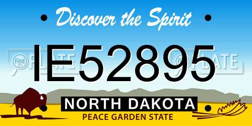 IE52895 North Dakota License Plate