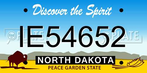 IE54652 North Dakota License Plate