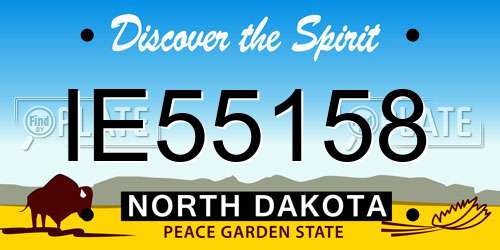 IE55158 North Dakota License Plate