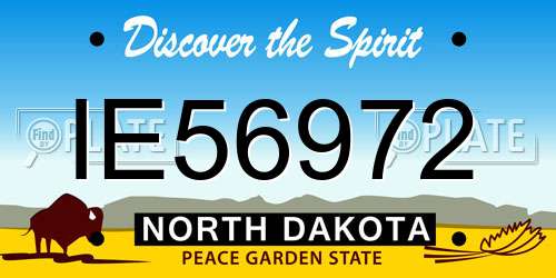 IE56972 North Dakota License Plate