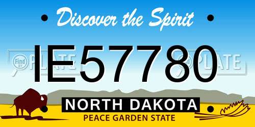 IE57780 North Dakota License Plate