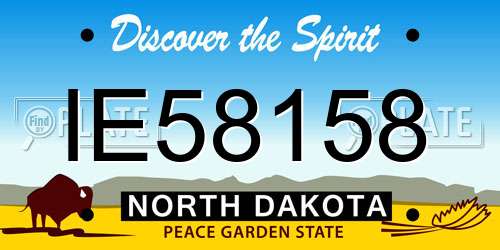 IE58158 North Dakota License Plate