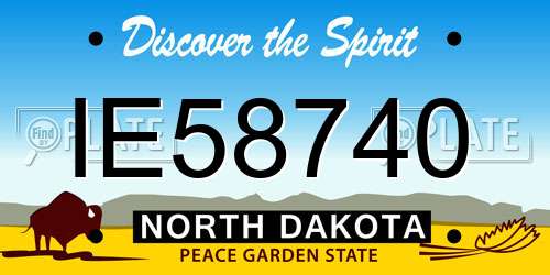 IE58740 North Dakota License Plate
