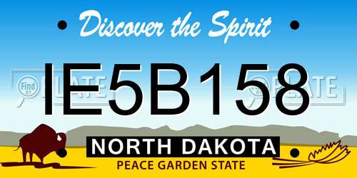 IE5B158 North Dakota License Plate