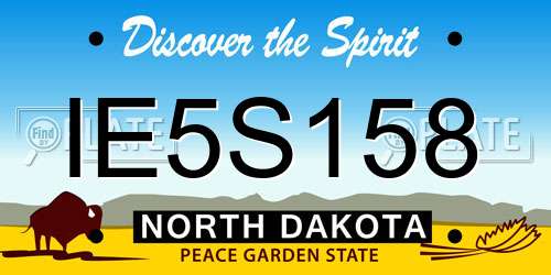 IE5S158 North Dakota License Plate