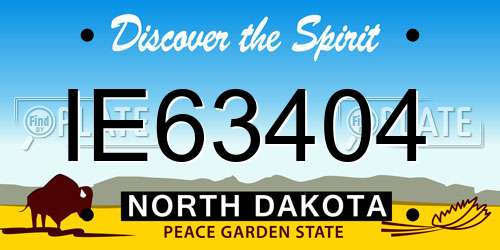 IE63404 North Dakota License Plate