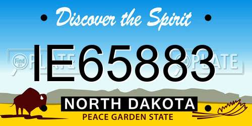IE65883 North Dakota License Plate