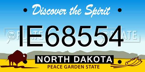 IE68554 North Dakota License Plate