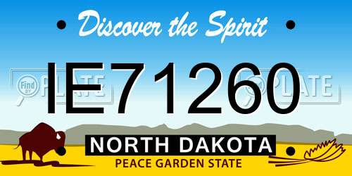 IE71260 North Dakota License Plate