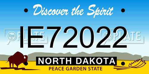 IE72022 North Dakota License Plate
