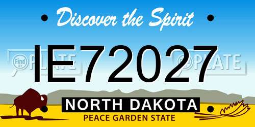 IE72027 North Dakota License Plate