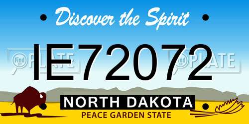 IE72072 North Dakota License Plate