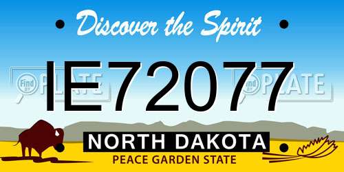 IE72077 North Dakota License Plate