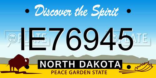 IE76945 North Dakota License Plate