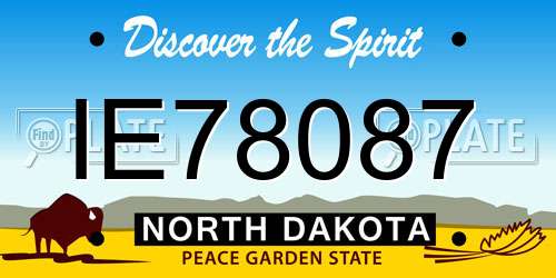 IE78087 North Dakota License Plate