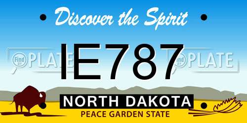 IE787 North Dakota License Plate