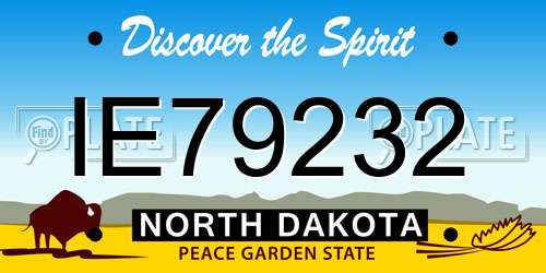 IE79232 North Dakota License Plate