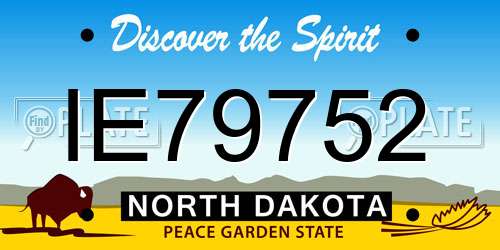 IE79752 North Dakota License Plate